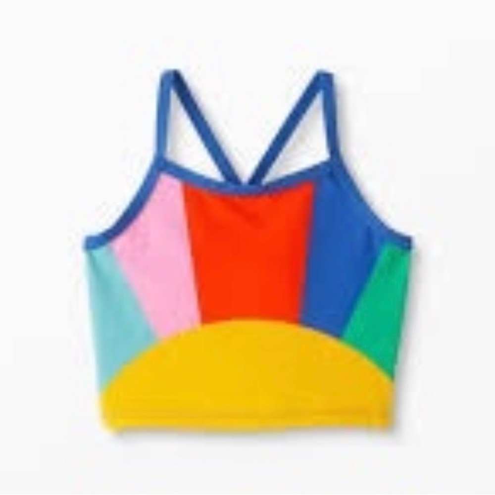 Hanna Andersson Sunblock Horizon Tankini Swim Top Beach Vacation Rainbow
